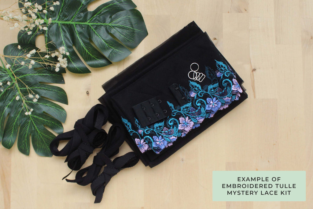 DIY Underwire Bra Kit Mystery Embroidered Tulle Lace Kit!