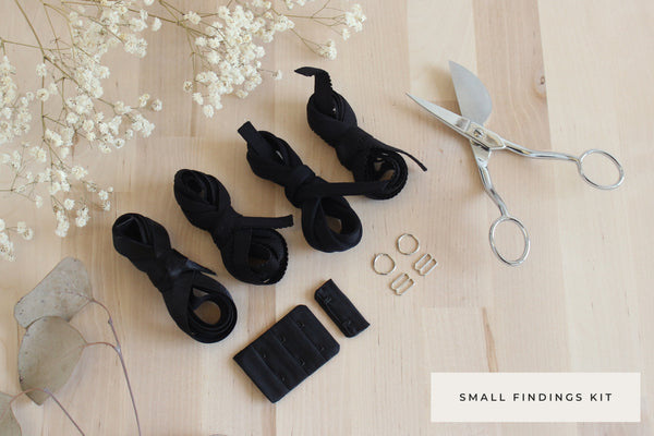 Small Bra Findings Kit - Black - Perfect for an Underwired Bra