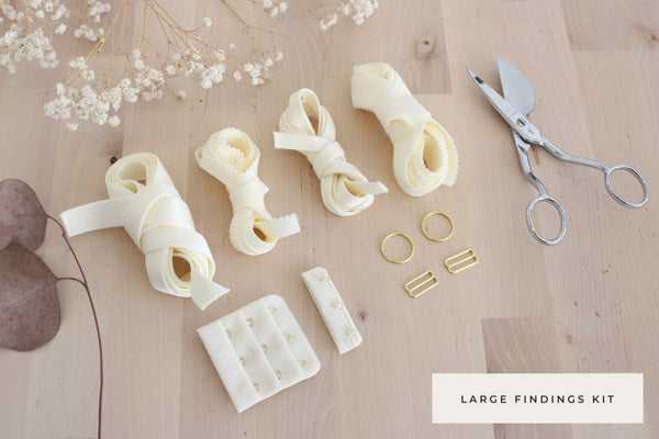 Large Bra Findings Kit - Ivory - Perfect for an Underwired Bra