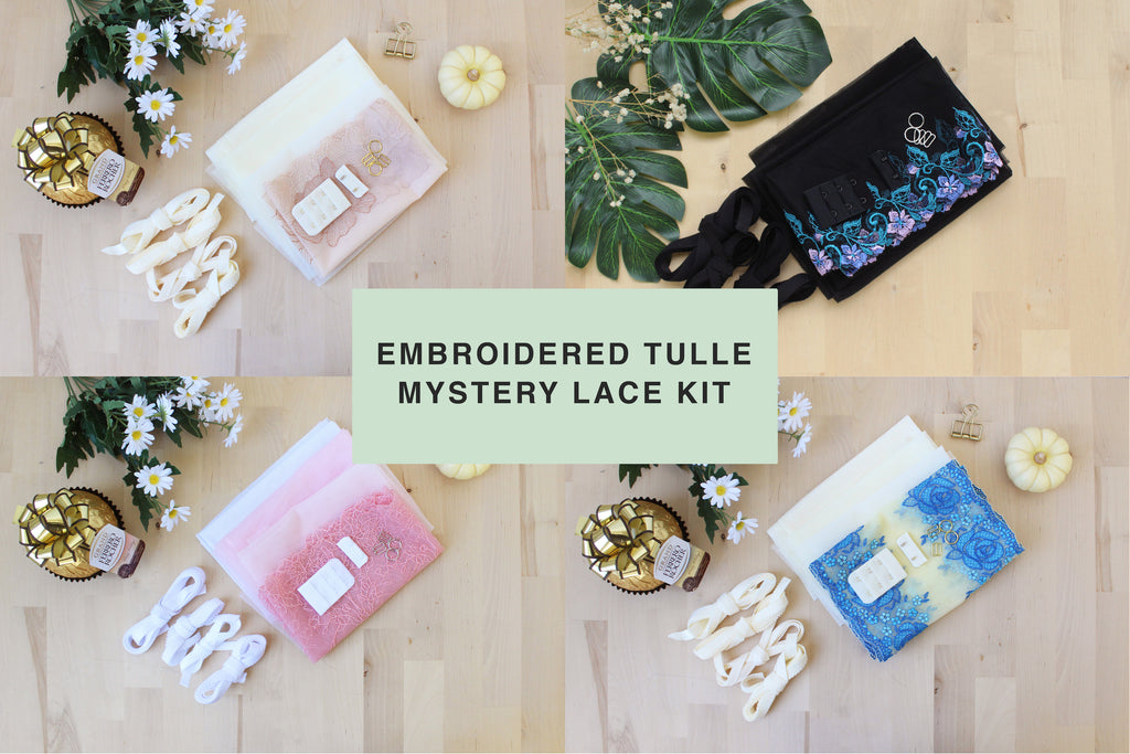 DIY Underwire Bra Kit Mystery Embroidered Tulle Lace Kit!