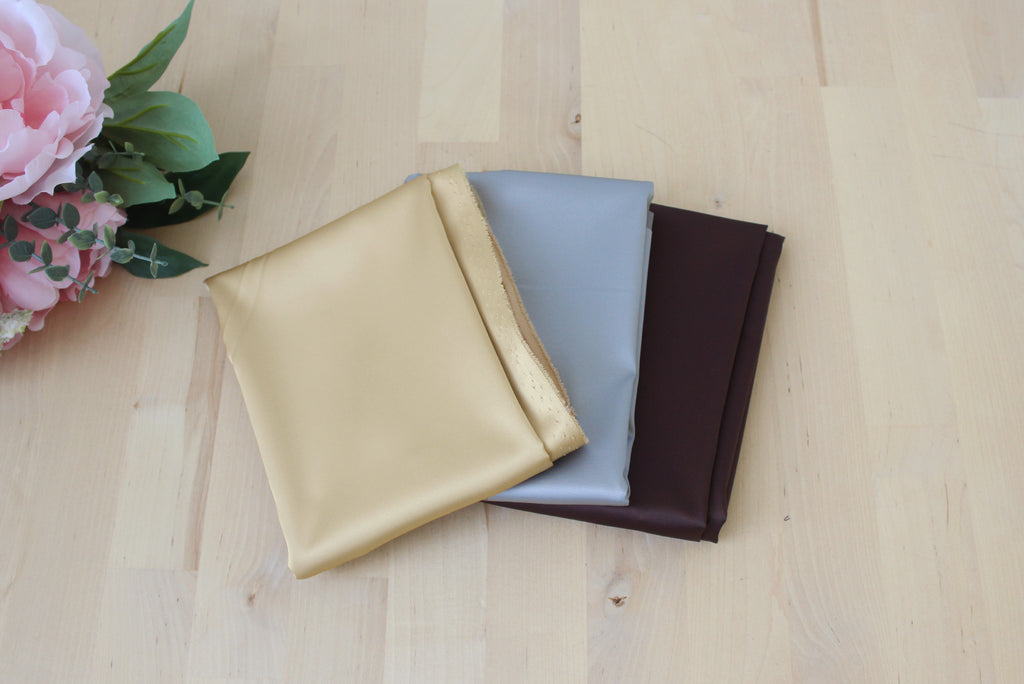 1/2 YD Brown Stretch Satin - Perfect for Sewing Lingerie