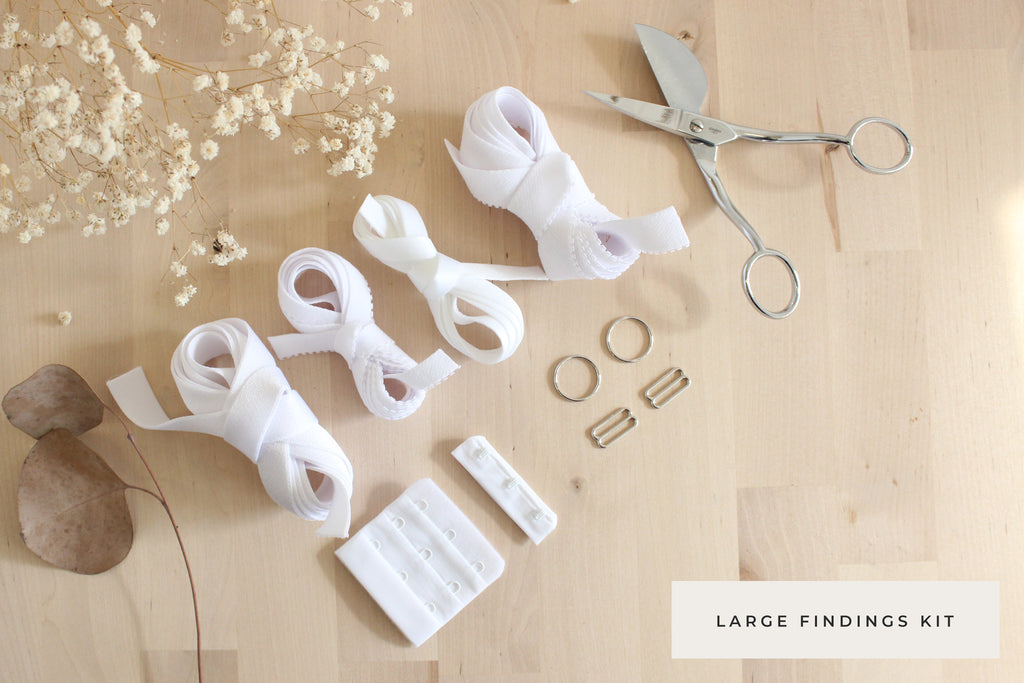 Large Bra Findings Kit - White - Perfect for an Underwired Bra